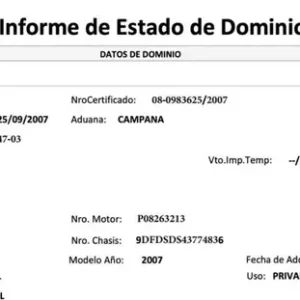 Informe de dominio